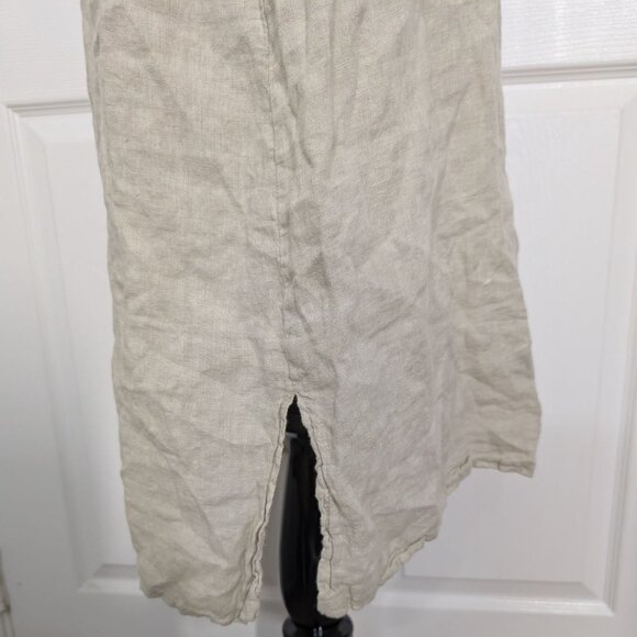 Valentina Naldi Linen Dress Womens Size Medium Beige Neutral Tie Straps Italian - Picture 8 of 10